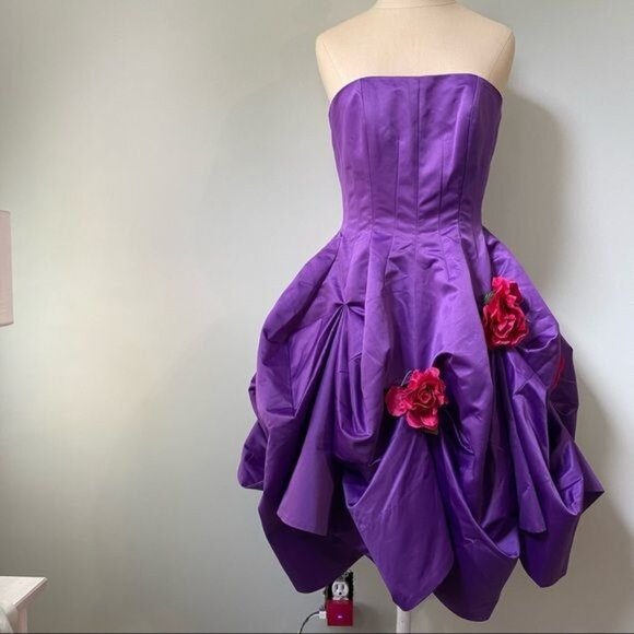 Betsey Johnson Dresses & Skirts - Betsey Johnson Evening Dutchess Purple Rose Dress